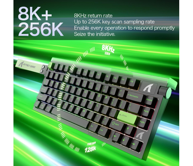 Attack Shark R85 HE Rapid Trigger 8kHz/256kHz neonowa zieleń/czarna - 1472696 - zdjęcie 12